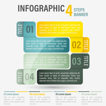 Abstract business four steps infographic template. Can be used for layout, workflow, number options. Part 25.