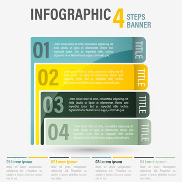 Abstract business four steps infographic template. Can be used for layout, workflow, number options. Part 29.