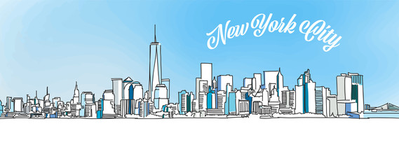 Canvas Print - Sketch of New York City Skyline