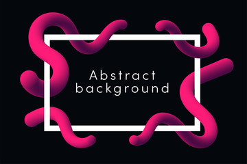 Aufkleber - Modern abstract background with pink fluid shapes. Liquid dynamic shape background with frame