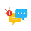 New Message, Dialog, Chat Speech Bubble Notification flat icon vector