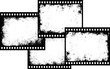 four grunge film frames with transparent space insert