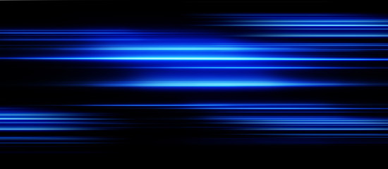 acceleration speed motion on night road. light and stripes moving fast over dark background. abstrac