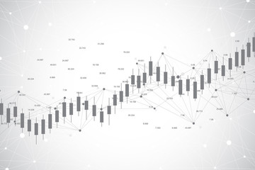 Poster - Business candle stick graph chart of stock market investment trading ackground design. Stock market chart. Bullish point, Trend of graph. Vector illustration.