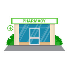 Wall Mural - Facade pharmacy store with a signboard