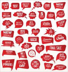 Wall Mural - Modern sale sticker and tag red collection
