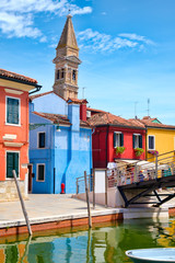 Canvas Print - Colorful houses and canals on the island of Burano near Venice