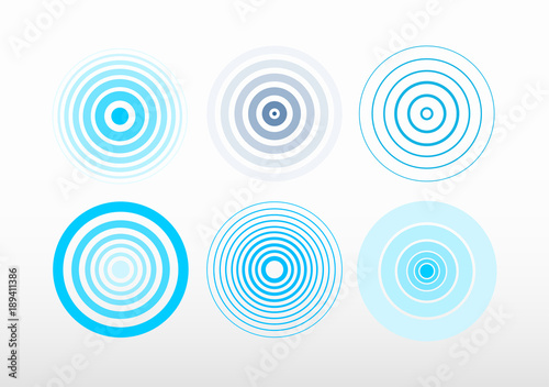 Fotografía Set of radar screen concentric circle