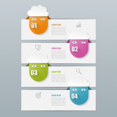 Poster - Infographics design vector and marketing icons can be used for workflow layout, diagram, annual report, web design. Business concept with 4 options, steps or processes.