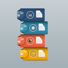 Poster - Infographic design vector and marketing icons can be used for workflow layout, diagram, annual report, web design. Business concept with 4 options, steps or processes.