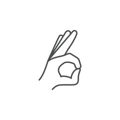 Poster - hand sign all is well icon. Hands sign elements concept and web apps. Thin line  icon for website design and development, app development. Premium icon