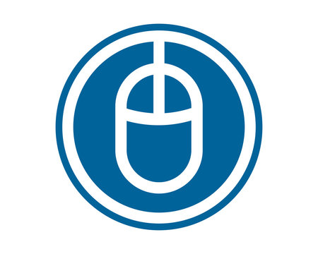 mouse computer blue circle cursor device hardware laptop computer image icon vector