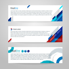 Wall Mural - Vector set of abstract design templates horizontal banner