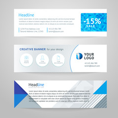 Wall Mural - Vector set of abstract design templates horizontal banner