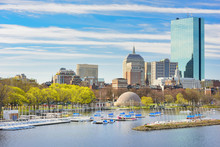 Cityscape Of Boston, Back Bay And Charles River, Located In Boston, Massachusetts, USA.