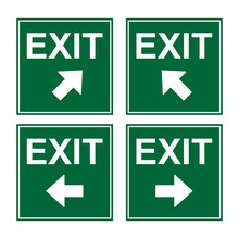 Exit Sign Set Vector
