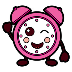 happy clock kawaii icon image vector illustration design 