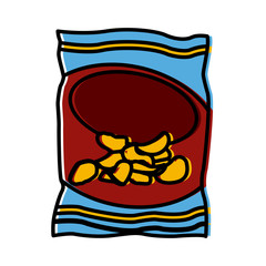 Poster - Potato chips bag icon vector illustration graphic design