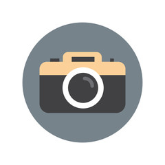 Poster - Photo Camera Icon Isolated Photography Device Concept Flat Vector Illustration