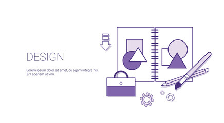 Poster - Design Web Graphic Creative Technology Concept Banner With Copy Space Thin Line Vector Illustration