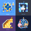 Gamification Motivation Concept Flat Square 