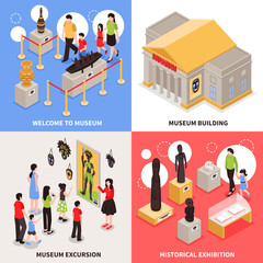 Sticker - Museum Isometric Design Concept