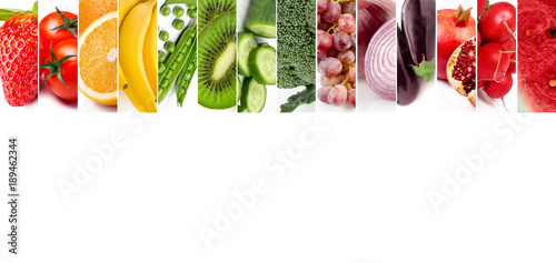 Çeşitli meyve ve sebzelerden oluşan kolaj © Esin Deniz