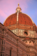 Looking up at the dome of the cathedral in Florence, Italy