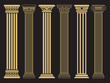 Elegant classic roman, greek architecture line and silhouette columns