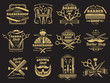 © MicroOne - Old barbershop vector emblems and labels