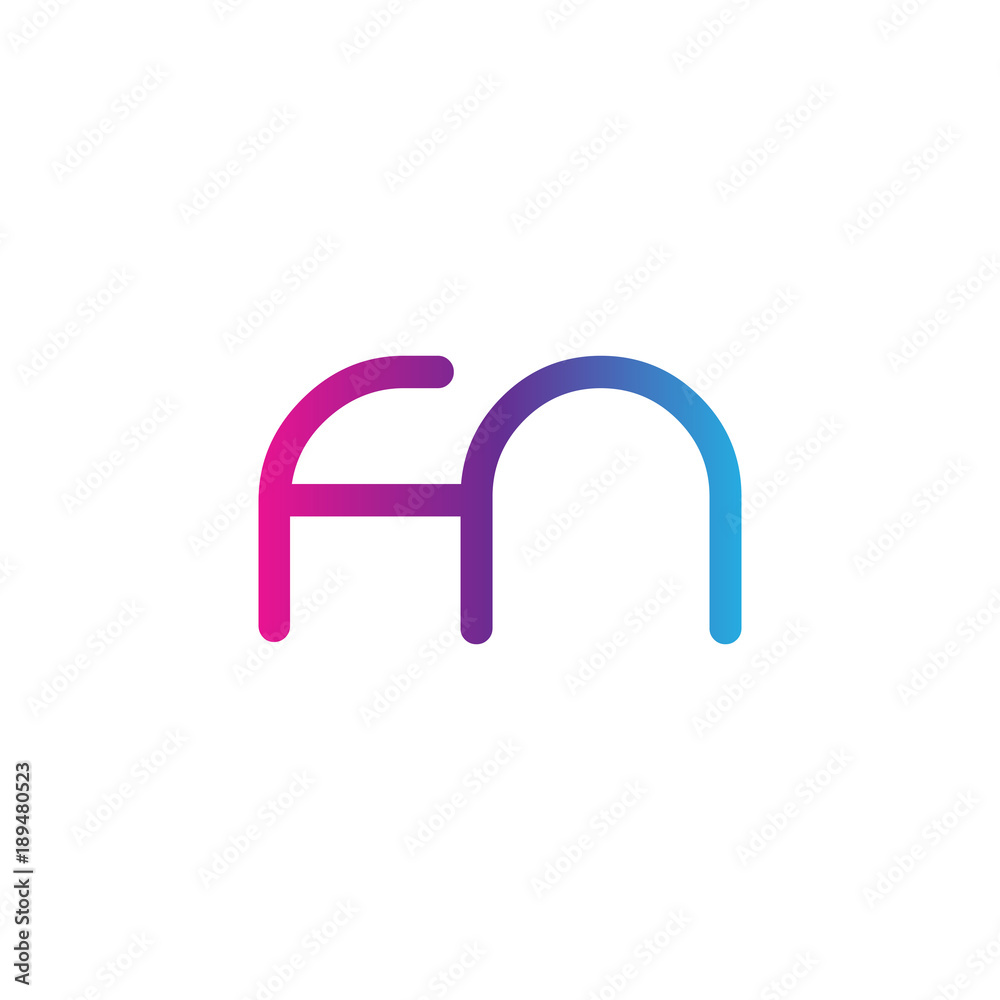 initial letter rounded logo modern, colorful gradient Stock Vector ...