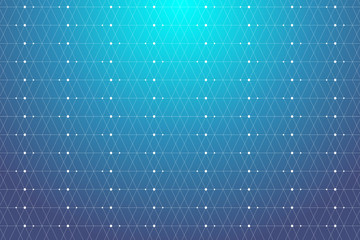 Poster - Geometric pattern with connected lines and dots. Graphic background connectivity. Modern stylish polygonal backdrop communication compounds for your design. Lines plexus. Vector illustration.