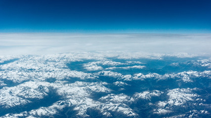 Wall Mural - Landscape of Mountain. view from the airplane window