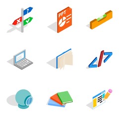 Fototapete - Creative specialty icons set, isometric style