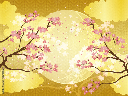 桜と金の和柄の背景素材 Stock Vector Adobe Stock 桜と金の和柄の背景素材 Stock Vector Adobe Stock
