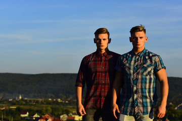 Canvas Print - Twin men or handsome, young, male athletes