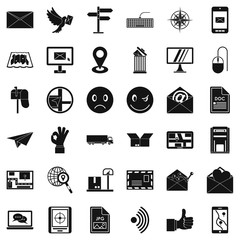 Poster - Mailing icons set, simple style