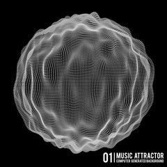 Poster - vector music background. big data particle flow visualisation. science infographic futuristic illust