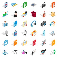 Poster - Modern post office icons set, isometric style