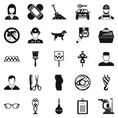 Poster - Favorite work icons set, simple style