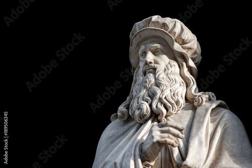 Leonardo Da Vinci statue, by Luigi Pampaloni, 1839 Tableau sur Toile