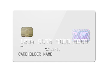 Highly detailed realistic glossy credit card