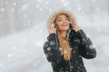 Pretty young woman on a winter day