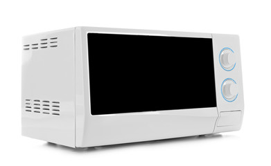 Wall Mural - Microwave oven on white background