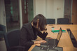© reewungjunerr - Business woman stress from boss,Secretary has a hard work,Thailand people,Worker no have ideas for work