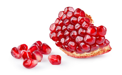 Wall Mural - Pomegranate. Pomegranate seeds isolated on white background. With clipping path. Full depth of field.