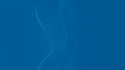 Poster - music background. big data particle flow visualisation. science infographic futuristic illustration.