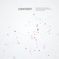 Fototapete - Abstract connection background with molecule structure. Science and network vector illustration