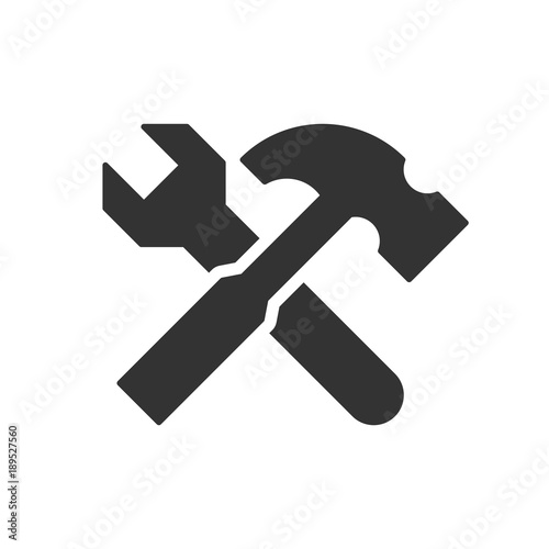Wrench and hammer icon Tableau sur Toile
