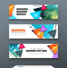 Wall Mural - Banner design vector abstract geometric design banner web template.
